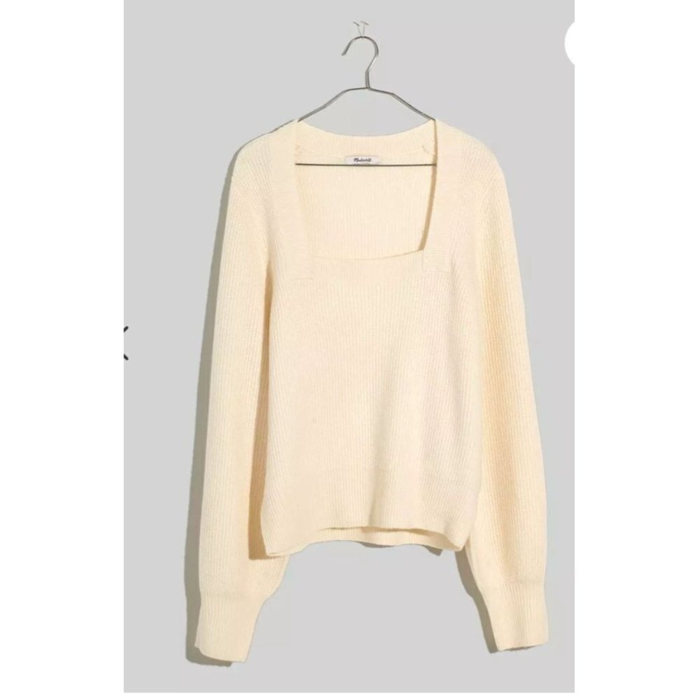 Madewell Plus Melwood Square-Neck Pullover Sweater Coziest Yarn NH421 1X…